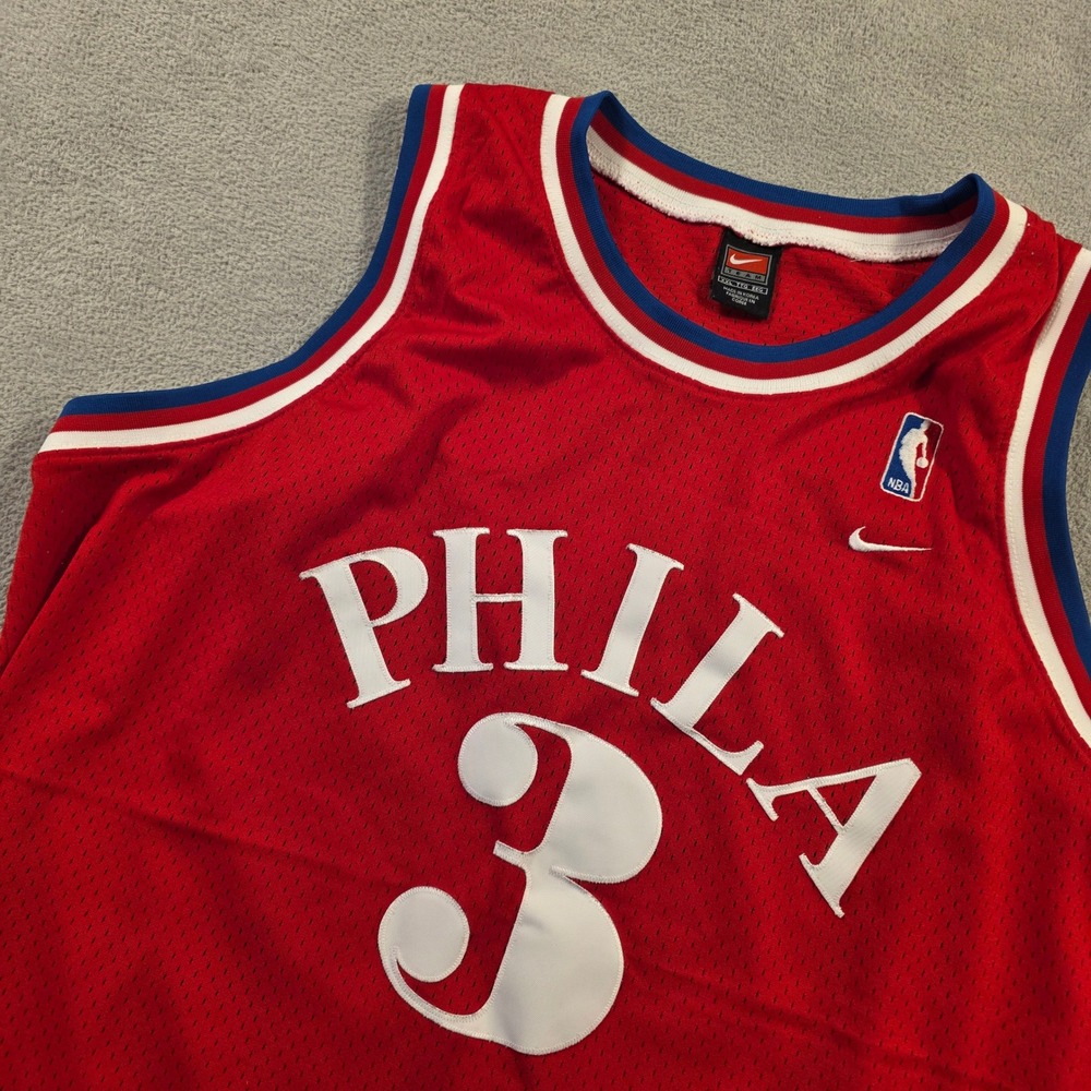 Nike Jersey Mens XXL Red Allen Iverson 76ers Phila Streetwear Vintage Basketball